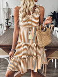 Dress Women Summer Striped Dress Sleeveless Printed Women Clothing